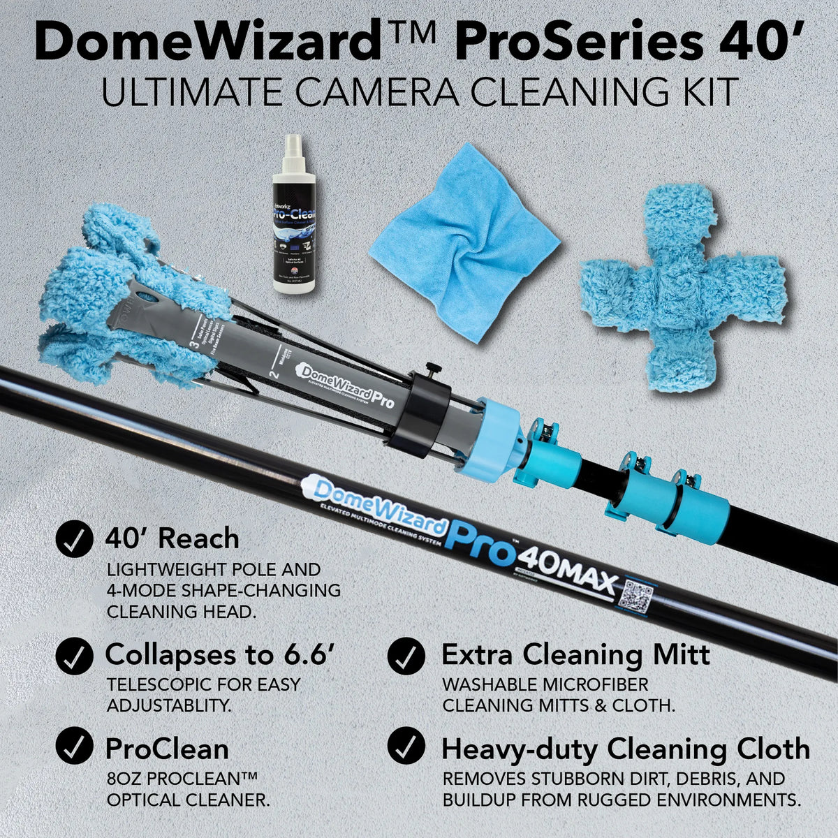 DomeWizard PRO™ 40FT Security Camera Cleaning Kit - Dotworkz